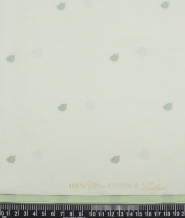 Luthai  Supima Cotton Self Design Shirting Fabric (Light Green)