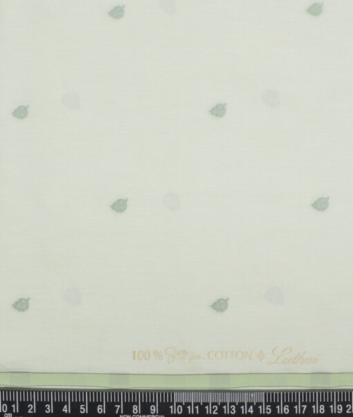 Luthai  Supima Cotton Self Design Shirting Fabric (Light Green)