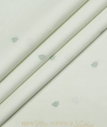 Luthai  Supima Cotton Self Design Shirting Fabric (Light Green)