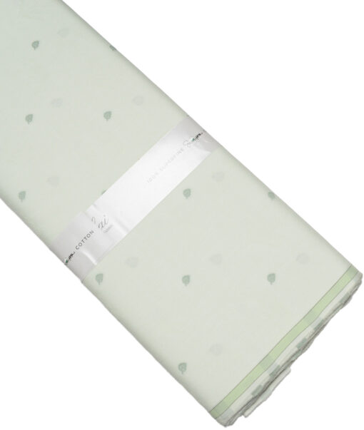 Luthai  Supima Cotton Self Design Shirting Fabric (Light Green)