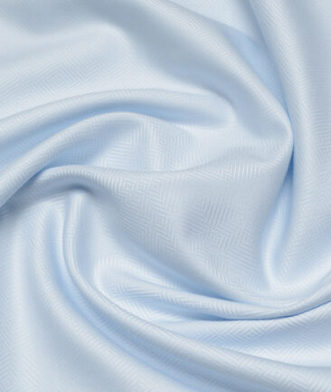 Vercelli Italy 2 Ply 120's Supima Cotton Self Design Shirting Fabric (Sky Blue)
