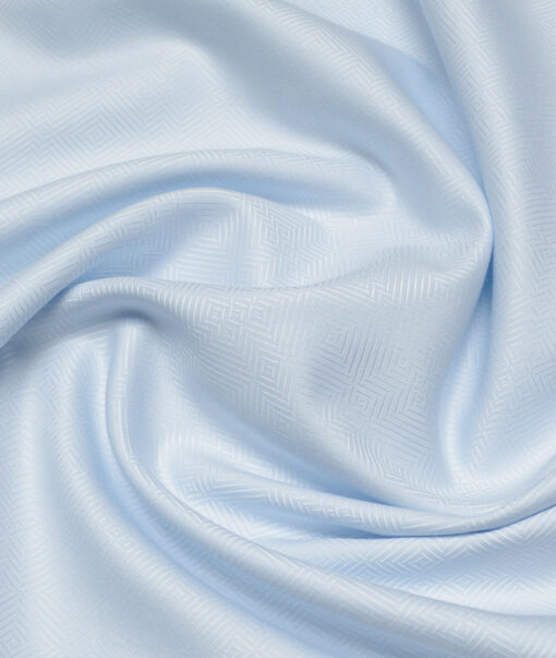 Vercelli Italy 2 Ply 120's Supima Cotton Self Design Shirting Fabric (Sky Blue)