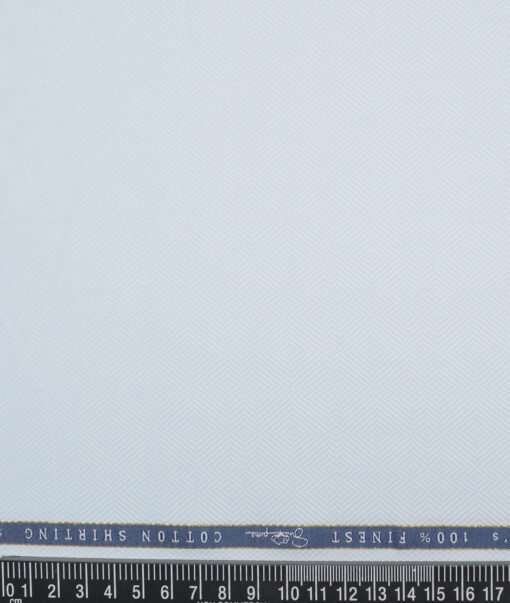 Vercelli Italy 2 Ply 120's Supima Cotton Self Design Shirting Fabric (Sky Blue)