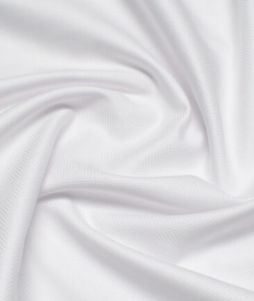 Vercelli Italy 2 Ply 120's Supima Cotton Self Design Shirting Fabric (White)