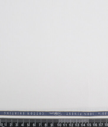 Vercelli Italy 2 Ply 120's Supima Cotton Self Design Shirting Fabric (White)