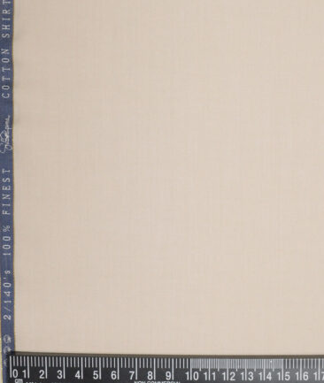 Vercelli Italy 2 Ply 140's Supima Cotton Striped Shirting Fabric (Desert Sand Beige)