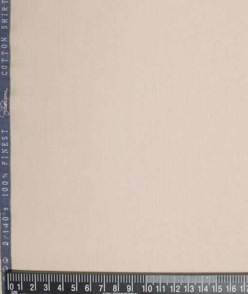 Vercelli Italy 2 Ply 140's Supima Cotton Striped Shirting Fabric (Desert Sand Beige)