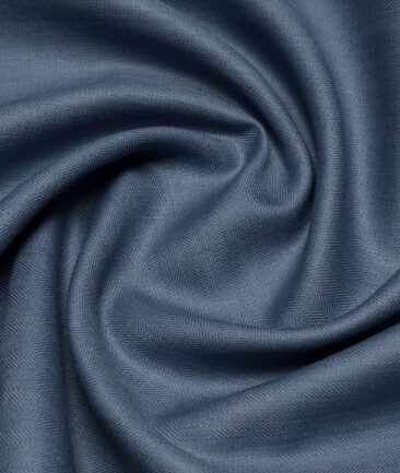 Linen Club 40 LEA Striped 100% Linen Suiting Fabric (Slate Blue)