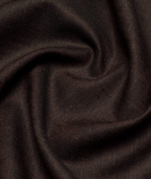 Linen Club 40 LEA Solids 100% Linen Suiting Fabric (Dark Brown)