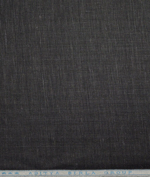 Linen Club 40 LEA Self Design 100% Linen Suiting Fabric (Charcoal Grey)