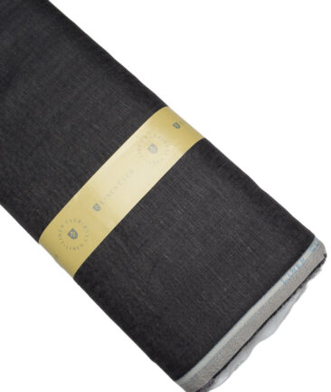 Linen Club 40 LEA Self Design 100% Linen Suiting Fabric (Charcoal Grey)
