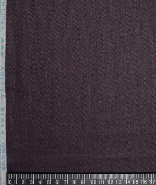 Linen Club 40 LEA Self Design 100% Linen Suiting Fabric (Wine)
