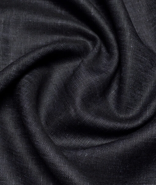 Linen Club 40 LEA Self Design 100% Linen Suiting Fabric (Blackish Purple)