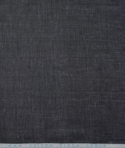 Linen Club 40 LEA Self Design 100% Linen Suiting Fabric (Blackish Purple)