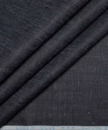 Linen Club 40 LEA Self Design 100% Linen Suiting Fabric (Blackish Purple)