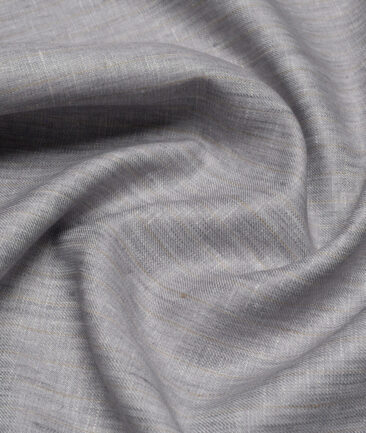 Linen Club 40 LEA Striped 100% Linen Suiting Fabric (Grey)