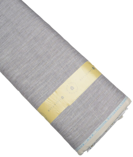 Linen Club 40 LEA Striped 100% Linen Suiting Fabric (Grey)