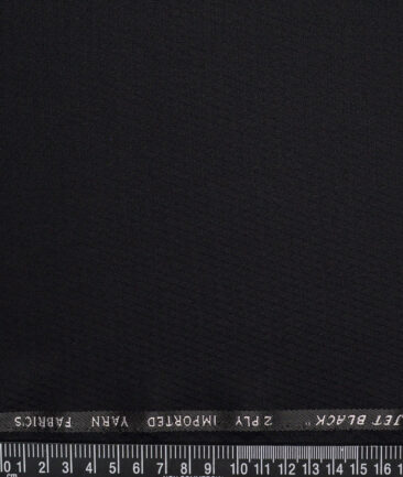 Canetti Italy  Structured Terry Rayon Unstitched Suiting Fabric (Jet Black)