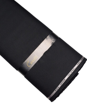Canetti Italy  Structured Terry Rayon Unstitched Suiting Fabric (Jet Black)