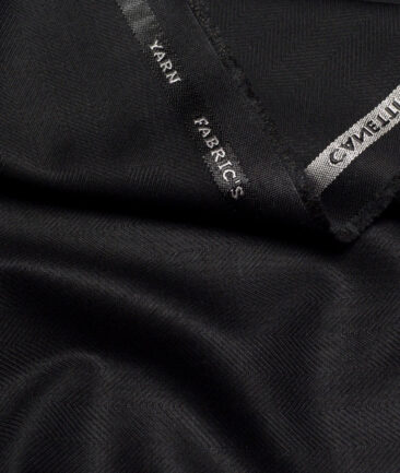 Canetti Italy  Striped Terry Rayon Unstitched Suiting Fabric (Black)