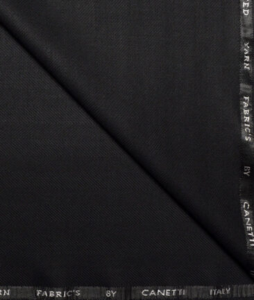 Canetti Italy  Striped Terry Rayon Unstitched Suiting Fabric (Black)