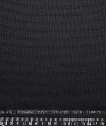 Canetti Italy  Structured Terry Rayon Unstitched Suiting Fabric (Black)