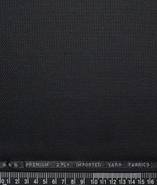 Canetti Italy  Structured Terry Rayon Unstitched Suiting Fabric (Black)
