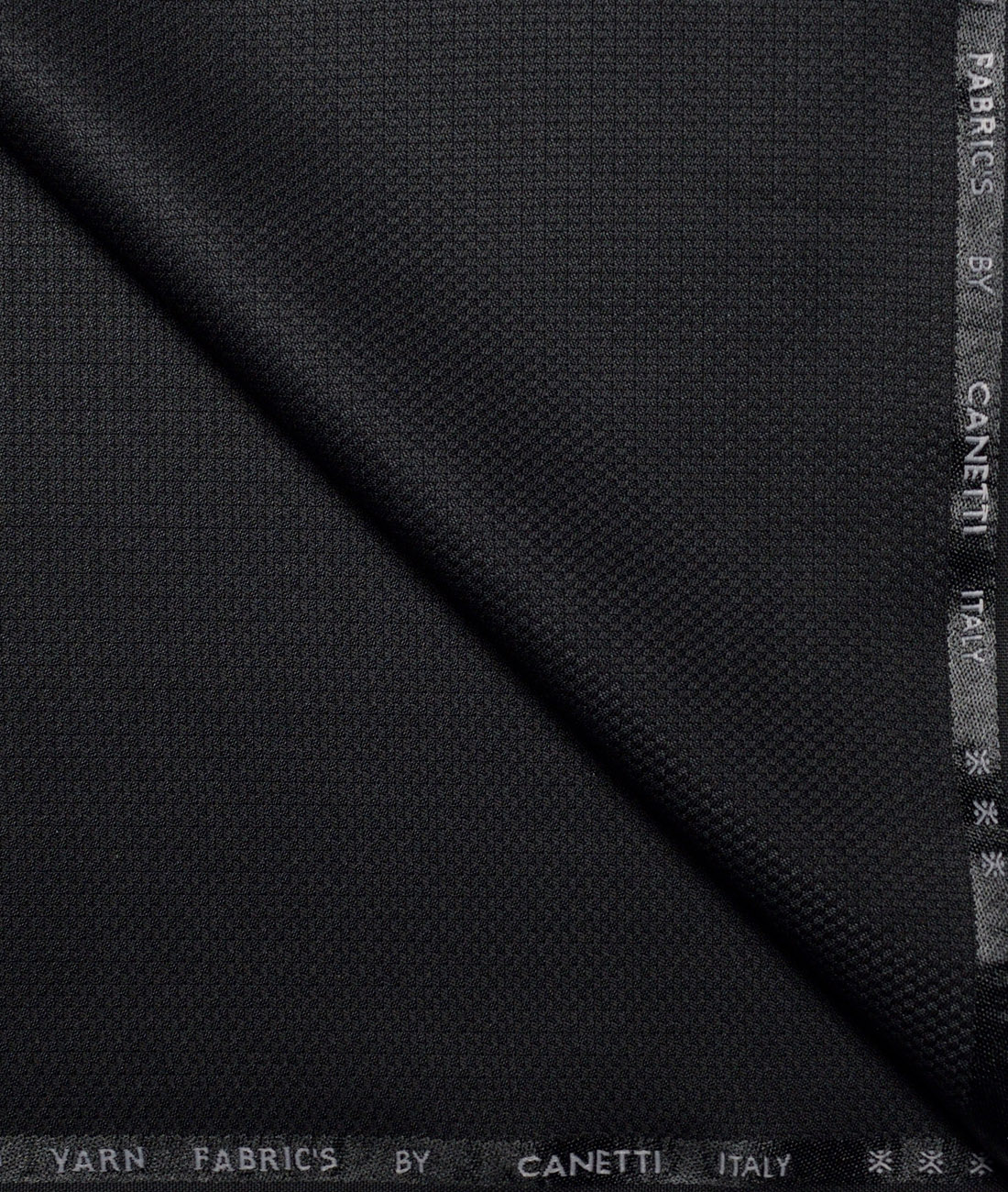 Canetti Italy Structured Terry Rayon Unstitched Suiting Fabric (Black) Canetti Italy Structured Terry Rayon Unstitched Suiting Fabric (Black)