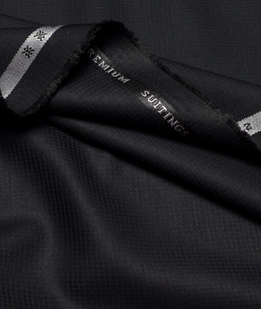 Canetti Italy  Structured Terry Rayon Unstitched Suiting Fabric (Black)