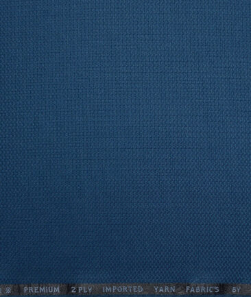 Canetti Italy  Structured Terry Rayon Unstitched Suiting Fabric (Cerulean Blue)