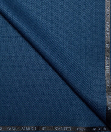 Canetti Italy  Structured Terry Rayon Unstitched Suiting Fabric (Cerulean Blue)