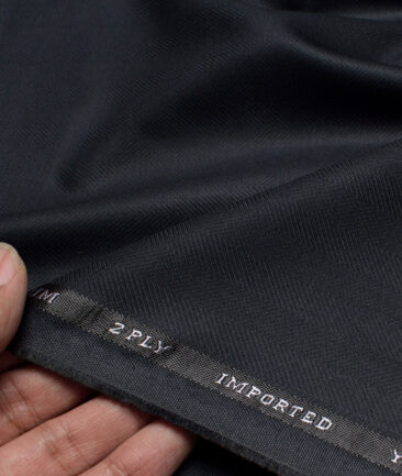 Canetti Italy  Striped Terry Rayon Unstitched Suiting Fabric (Dark Navy Blue)