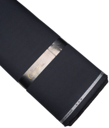 Canetti Italy  Striped Terry Rayon Unstitched Suiting Fabric (Dark Navy Blue)
