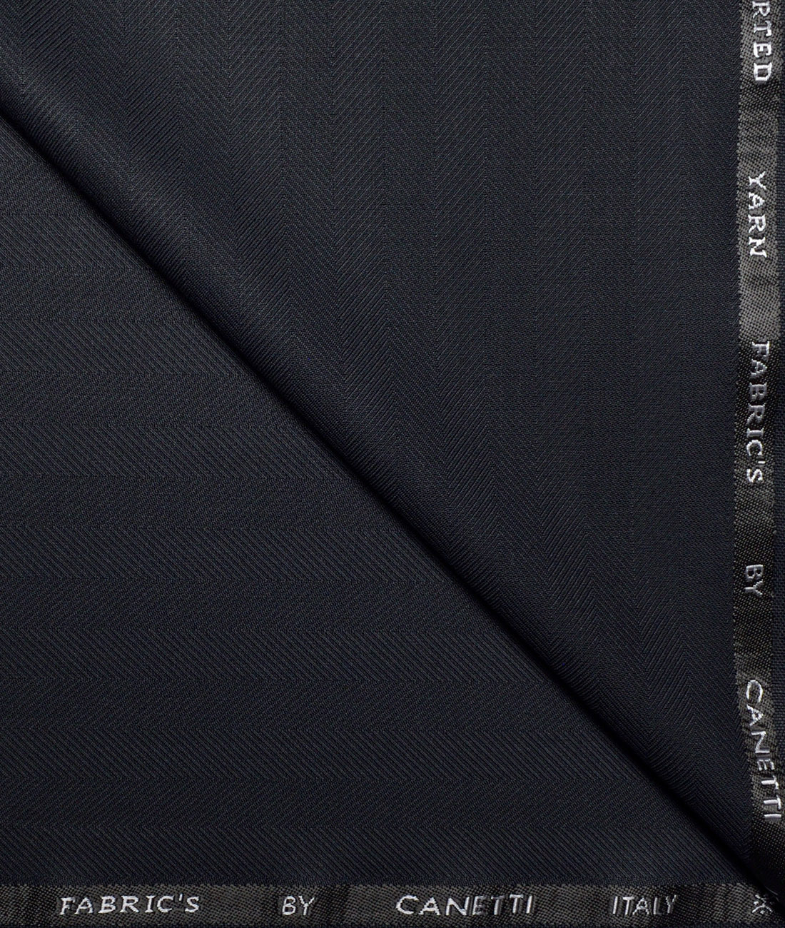 Canetti Italy Striped Terry Rayon Unstitched Suiting Fabric (Dark Navy Blue) Canetti Italy Striped Terry Rayon Unstitched Suiting Fabric (Dark Navy Blue)