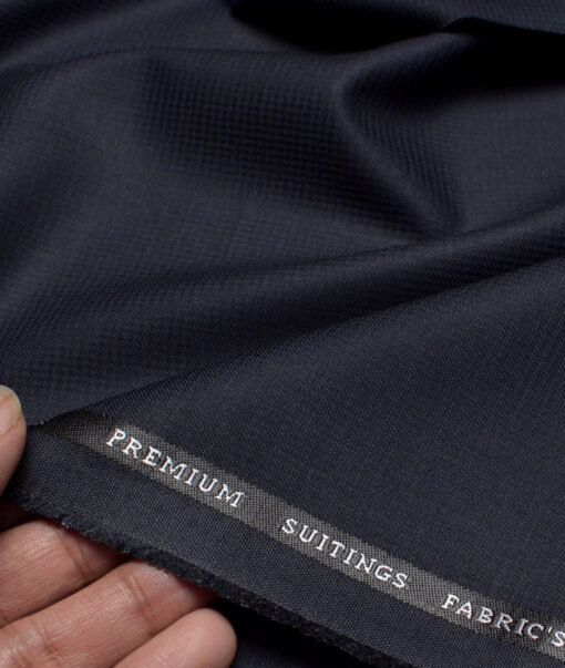Canetti Italy  Structured Terry Rayon Unstitched Suiting Fabric (Dark Navy Blue)