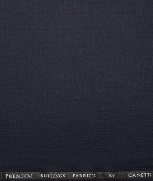 Canetti Italy  Structured Terry Rayon Unstitched Suiting Fabric (Dark Navy Blue)