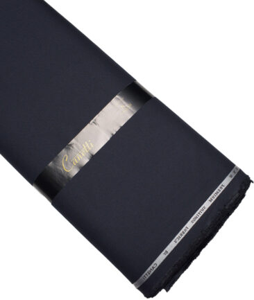 Canetti Italy  Structured Terry Rayon Unstitched Suiting Fabric (Dark Navy Blue)