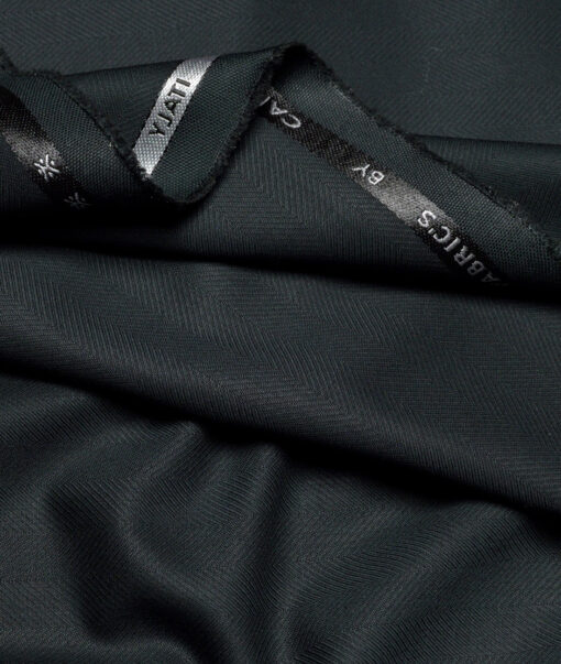 Canetti Italy  Striped Terry Rayon Unstitched Suiting Fabric (Dark Sea Green)