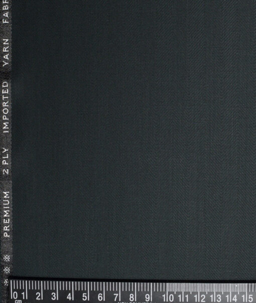 Canetti Italy  Striped Terry Rayon Unstitched Suiting Fabric (Dark Sea Green)