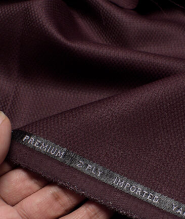 Canetti Italy  Structured Terry Rayon Unstitched Suiting Fabric (Dark Wine)