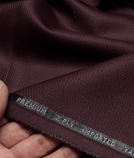 Canetti Italy  Structured Terry Rayon Unstitched Suiting Fabric (Dark Wine)