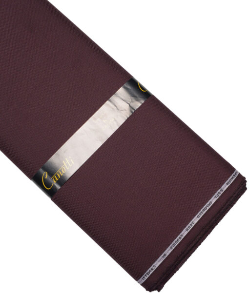Canetti Italy  Structured Terry Rayon Unstitched Suiting Fabric (Dark Wine)
