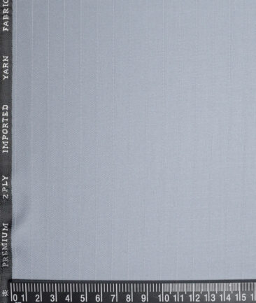 Canetti Italy  Striped Terry Rayon Unstitched Suiting Fabric (Light Blue)