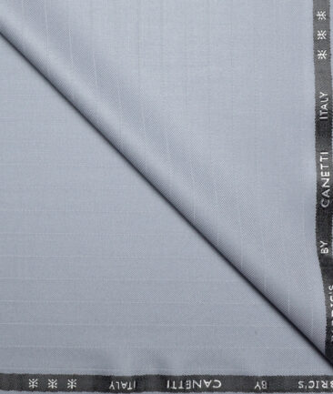 Canetti Italy  Striped Terry Rayon Unstitched Suiting Fabric (Light Blue)