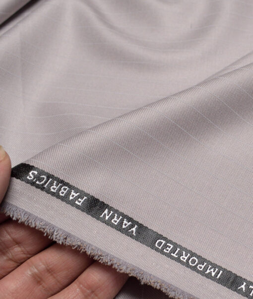 Canetti Italy  Striped Terry Rayon Unstitched Suiting Fabric (Light Purple)