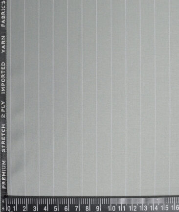 Canetti Italy  Striped Terry Rayon Unstitched Stretchable Suiting Fabric (Light Sea Mist Green)