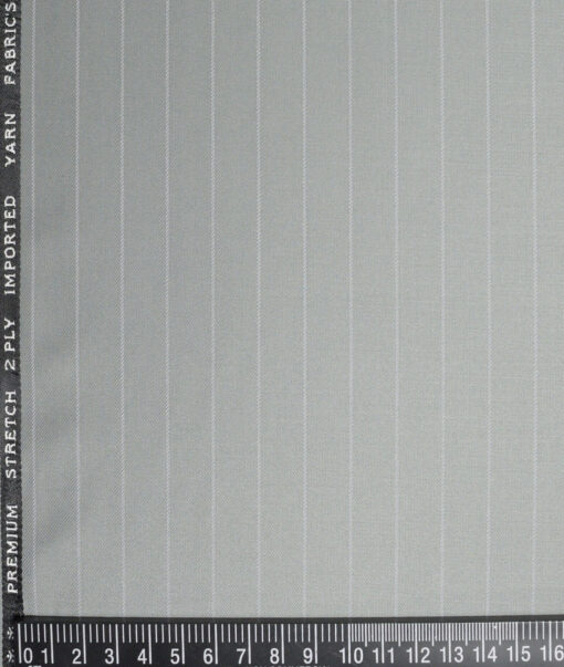 Canetti Italy  Striped Terry Rayon Unstitched Stretchable Suiting Fabric (Light Sea Mist Green)