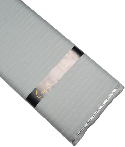 Canetti Italy  Striped Terry Rayon Unstitched Stretchable Suiting Fabric (Light Sea Mist Green)