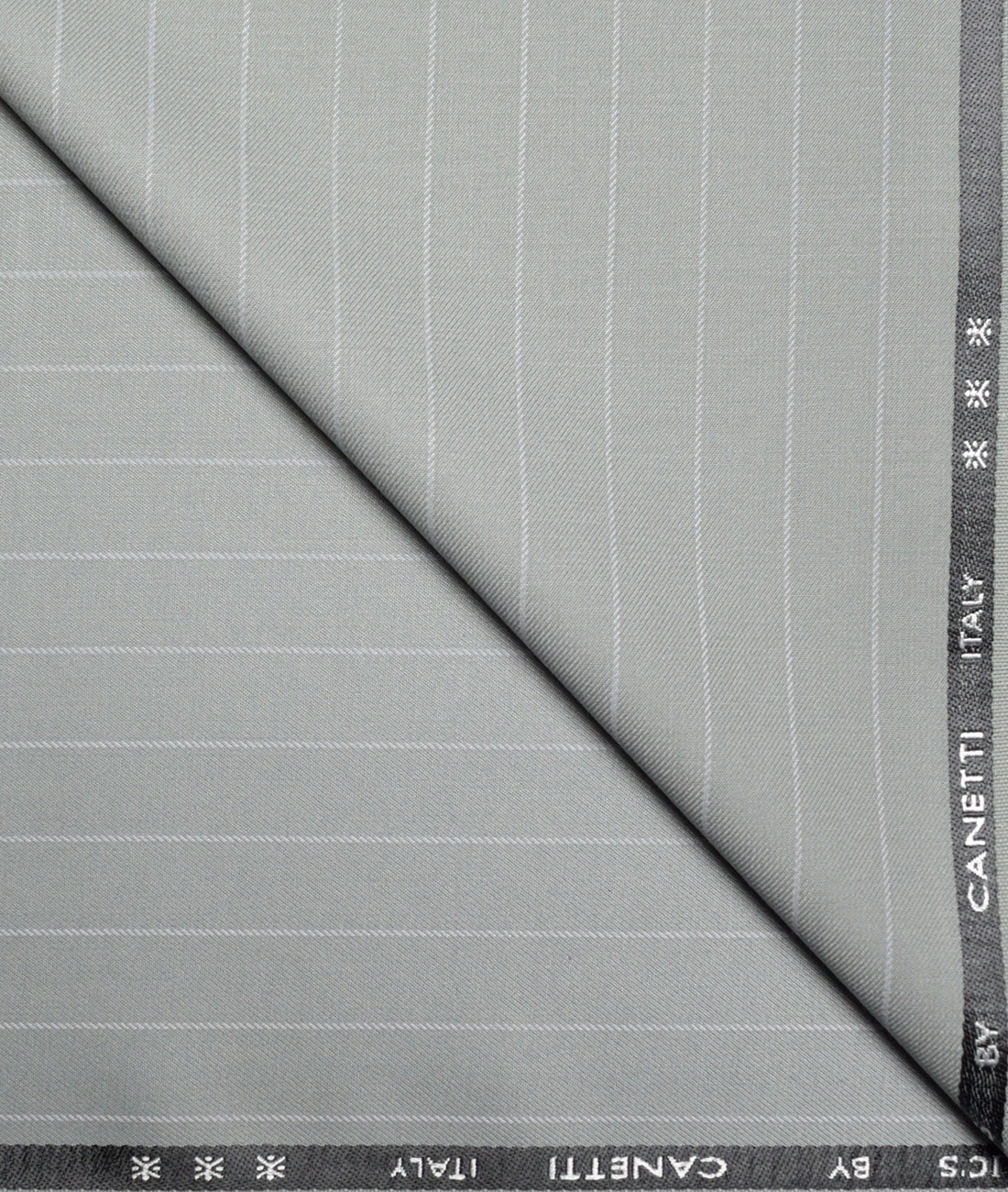 Canetti Italy Striped Terry Rayon Unstitched Stretchable Suiting Fabric (Light Sea Mist Green) Canetti Italy Striped Terry Rayon Unstitched Stretchable Suiting Fabric (Light Sea Mist Green)