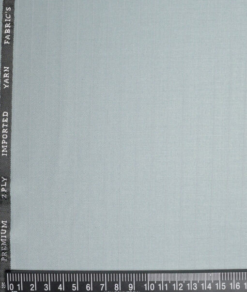 Canetti Italy  Striped Terry Rayon Unstitched Suiting Fabric (Light Mist Blue)
